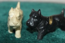 VINTAGE CELLULOID RESIN SCOTTIE/TERRIER DOGS FIGURINE 3 1/2"LONG 2"TALL
