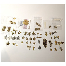 Christmas Charm Lot Metal Charms, Over 50 Pcs, DIY Jewelry, Gift Tag, Art Crafts