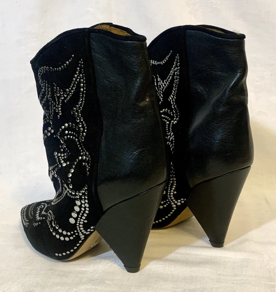 Isabel Marant Leather & Suede Studded Ankle Boots Size 36 /US 6, Retail: $1150 - Image 2 of 4