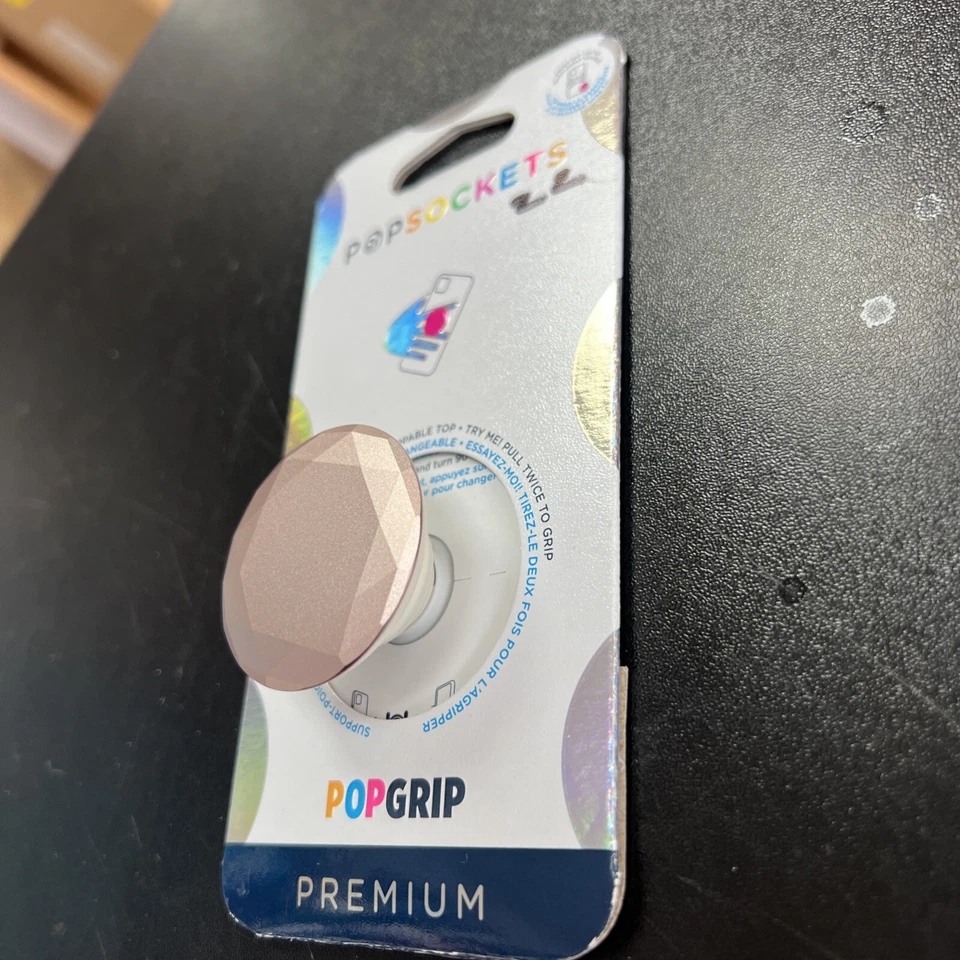 Popsocket Diamond Rose Gold Facets Popgrip Premium Swappable Pop Sockets - Image 3 of 4