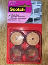 Lot de 4 embouts de chaise Scotch CLAIR - Difficile à trouver !  (B5)