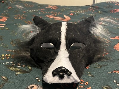 Therian Border Collie Maske mit halb biegsamen Ohren