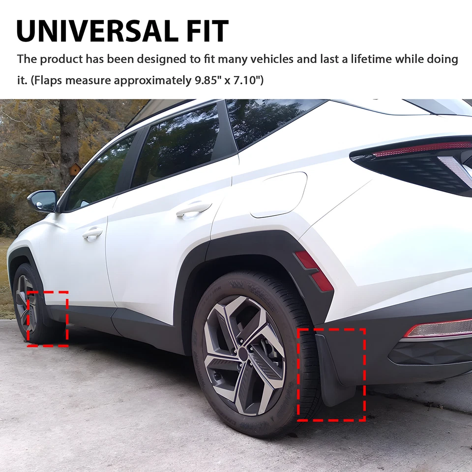 For Chrysler 300C SRT8 4PCS Front Rear Mud Flap Splash Guards Splashguard Fender - Imagem 4 de 4