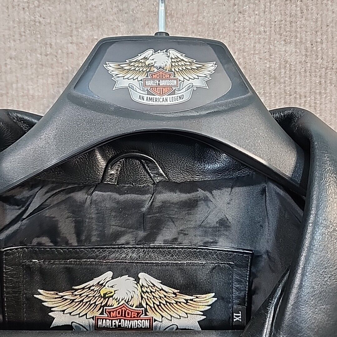 Harley Davidson Men's USA Made Embossed Eagle Black Leather Harley Davidson Men's USA Made Embossed Eagle Black Leather