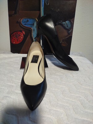 Lanvin Classic Black Leather Pumps Sz 24, 7 Made In Japan