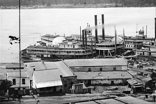 New 5x7 Civil War Photo: Steamboats & Levee on the Mississippi River, Vicksburg