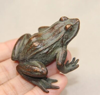 Brass Frog Animal Statue Small Sculpture Tabletop Figurine Home Decor Gifts NEW