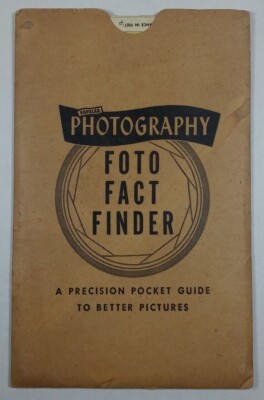 1950 Popular Photography Foto Fact Finder Sliding Pocket Photo Guide Ziff Davis