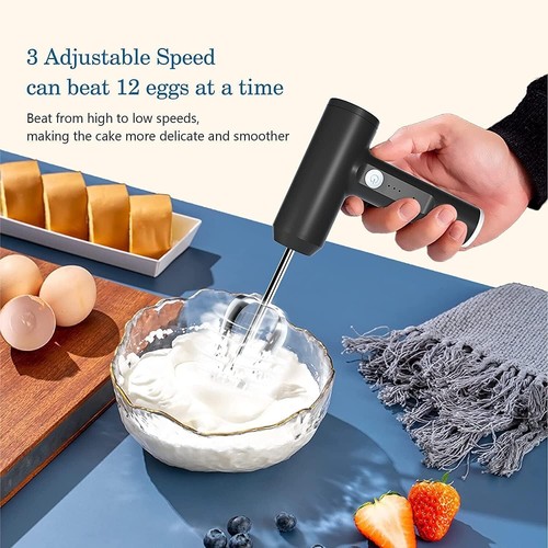 3 Speed Electric Hand Held Mixer Electronic Handheld Whisk Food Blender Egg Cake - Picture 5 of 11