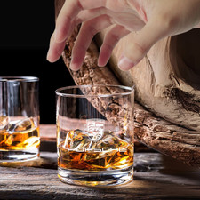Custom Engraved Porsche Style Whiskey Glass 7 Oz Small Rocks Glass