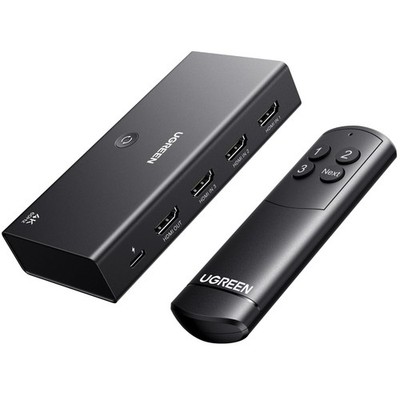 UGREEN HDMI Switch 3 in 1 Out 4K@60Hz, Splitter with Remote Black 