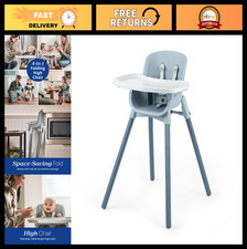 4-in-1 Folding High Chair for Babies  Toddlers, Easy Clean, BPA-Free Tray, Wipe