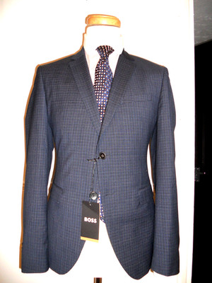 HUGO BOSS aktueller Boss feiner italienischer Super Stoff Anzug Gr. UK 40R ''EU50R''w34-UVP489 