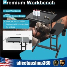 Mobile Tattoo WorkStation Adjustable Tattoo Tray Work Station Supply Desk Table