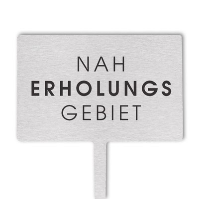 Blumenstecker Schild ''Naherholungsgebiet''