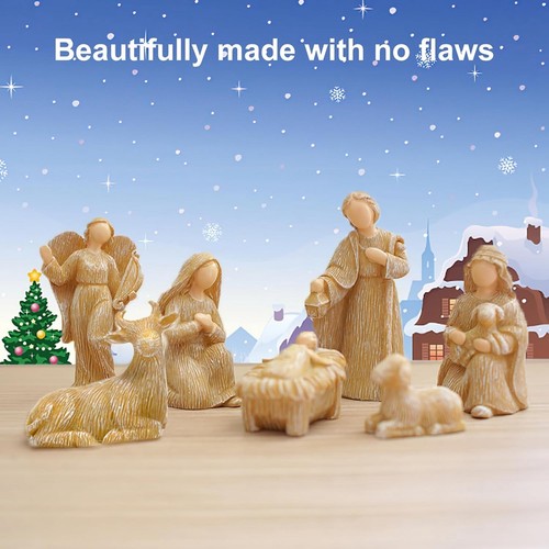 Ensemble de Crèche de Noël, Ensemble D'Ornements Cadeaux, Décoration Artisa5904 - Bild 8 von 9