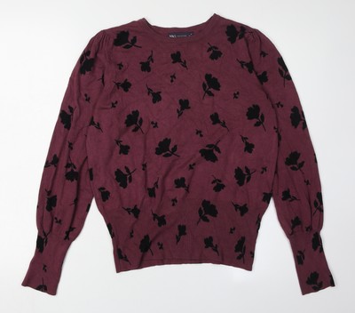 Marks and Spencer Damen lila Blumen Pullover Größe 12