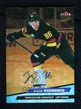 2022-23 Upper Deck Fleer Ultra Update Gold Achievement Andrei Kuzmenko Auto 04ga