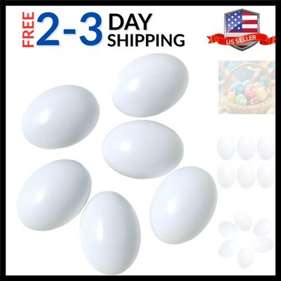 6 Pcs Wooden Eggs Fake Chicken White Eggs Set of Wooden Fake Eggs to Help Lay...