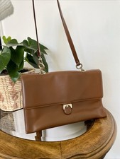 LK Bennett Brown Leather Handbag Luggage Tote Vintage 1990s Style Office Bag