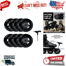 8-Pack Inline Skate Wheels 85A with ABEC-9 Bearings 72mm Size -Indoor Outdoor