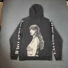 Taylor Swift The Eras Tour Black Graphic Oversized Fleece Hoodie Medium