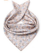 100 Silk 26" twill square Scarf men Women neckerchief Wrap floral beige SC45-M