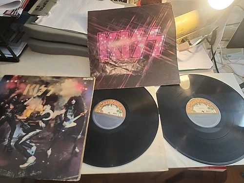 KIss Alive 1975 Casablanca Records 1st Press Blue Bogart Label Vinyl LP W/liners