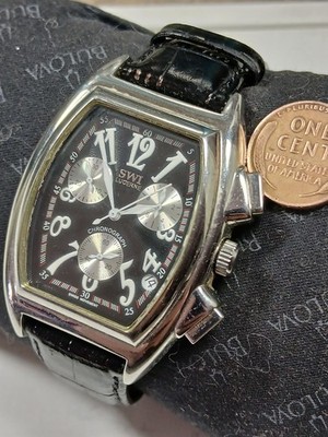 Unique Rare SWI Lucerne Stainless Steel Mens Chronograph Watch