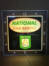 VTG National Car Rental 16” Clock Hagen Cincinnati Ohio USA S&H Green Stamps WOW