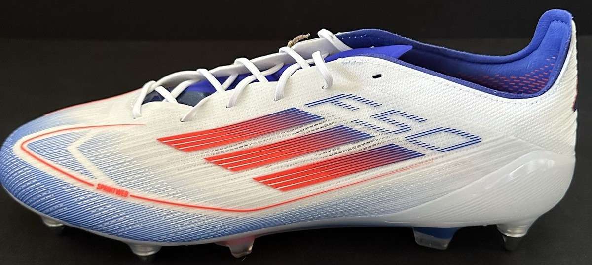 Adidas F50 Elite SG White Blue Solar Red Soccer Cleats Men Sz 12