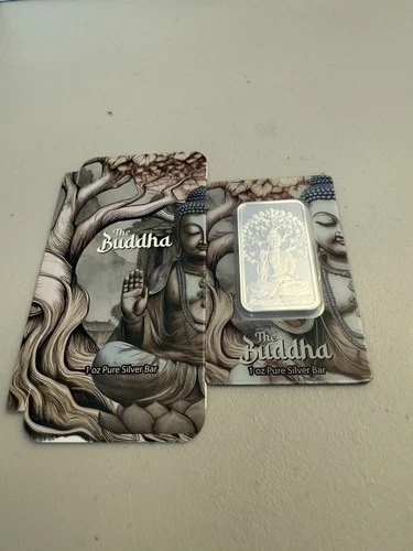 2025 Pamp Suisse 999 Silver The Buddha 1 oz Silver Bar in Assay Card W/ Sleeve