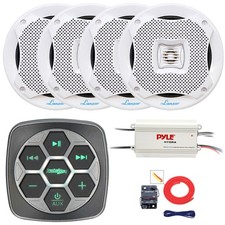 Metra Marine Bluetooth 3-Zone Controller, 4x 6.5  400W Speakers, Amplifier, Kit