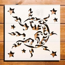 Sun Moon Stars Wall Art Reusable Plastic Stencil for DIY Crafts - StencilAir