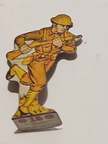1930s MARX TIN LITHO TARGET INFANTRY PRIVATE CHARGING US ARMY USA 3 1/2"