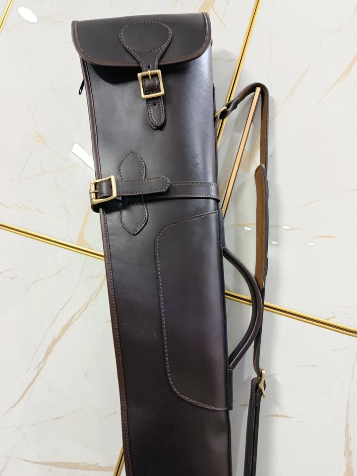 Hunting Shotgun Slip Genuine Case Leather Gun Slip Bag Shooting Padded Carry - Image 2 of 4