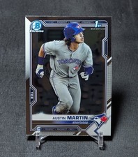 Austin Martin 1st Chrome Prospect Rookie 2021 Bowman Card BCP-87 Twins/Blue Jays
