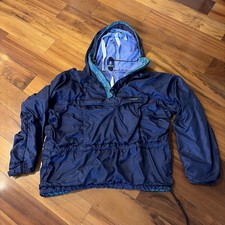 Vintage Patagonia Jacket Windbreaker 1/4 Zip Hooded Lightweight XL Blue