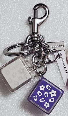 Coach -YOU PICK!- Cube Cluster Bag Charm Purple CR919 or Pink Dice