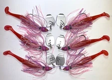 Vibrating Jig WEEDLESS 6 total:  MORNING DAWN  3-3/8  3-1/2 w/Trailers