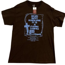 Port And Co. Carry Your Cross T-Shirt Men's Large Brown Religious Graphic Jesus