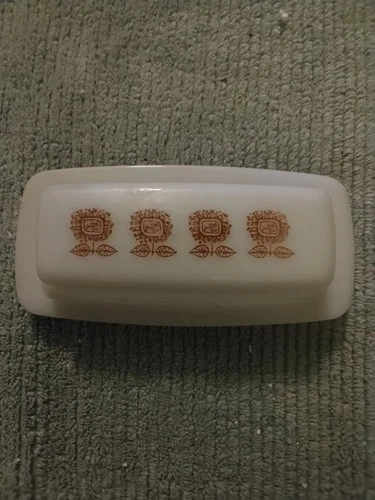 Vintage Federal Glass Sunflower Butter Dish