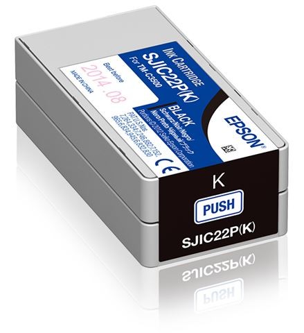 Cartouche Epson SJIC22P(K) noir pour imprimante d'étiquettes ColorWorks C3500