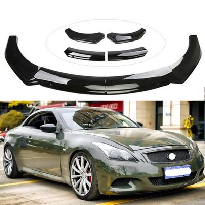 Front Bumper Lip Splitter Lower Spoiler Gloss Black For Infiniti G37 Coupe Sedan