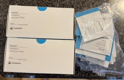 Coloplast Brava Adhesive Remover Wipes 80 Total Expire 2029/2028 2Boxes + 20
