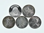 Lot 5 VINTAGE 1 Oz Silver Bars/Rounds Art Bars Collection Poured .999 *341