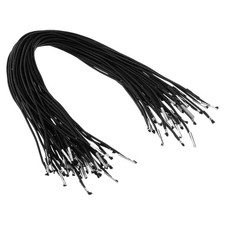 200Pcs 14" Elastic Barbed Cord 1.6mm Loop Stretch Round String Black