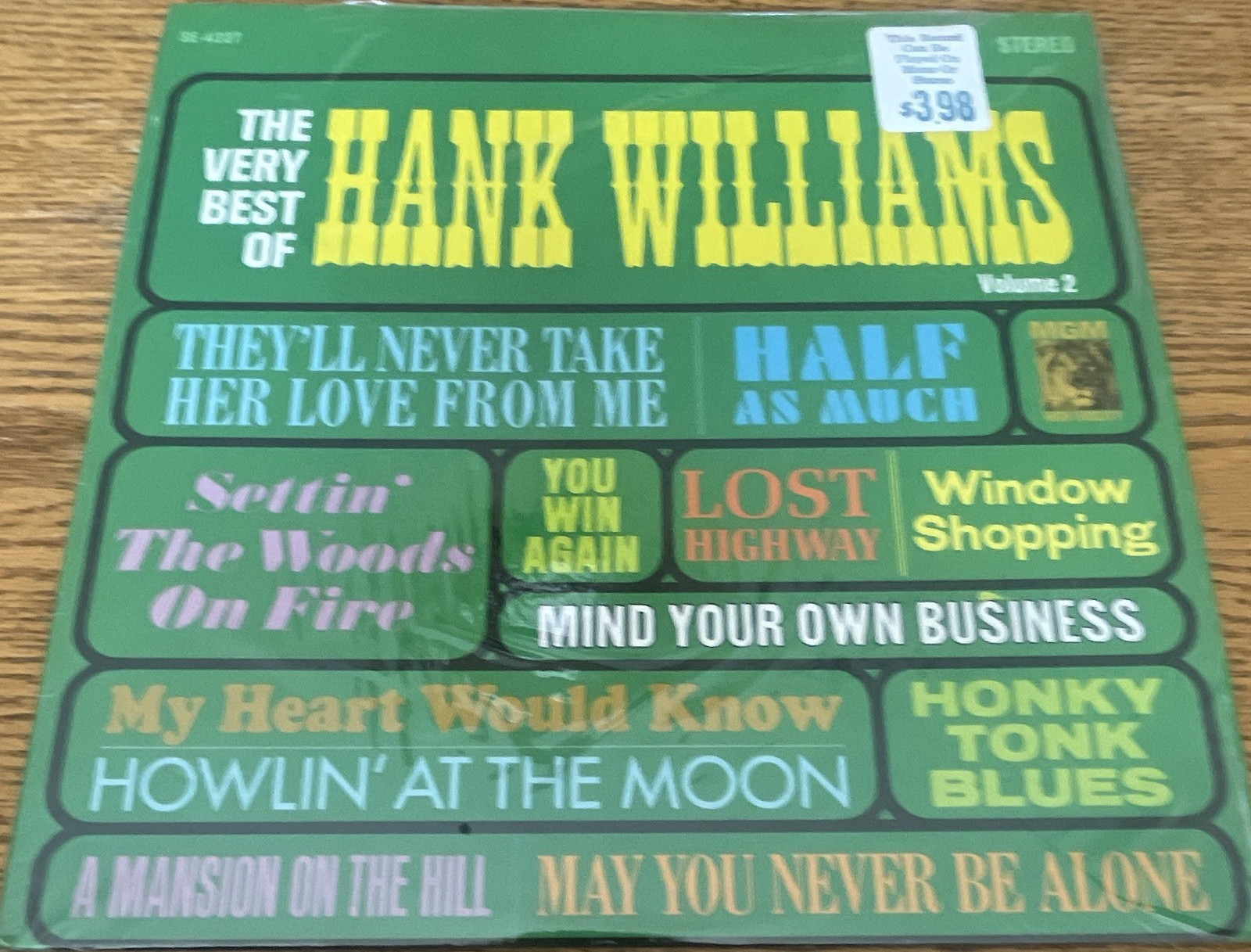 Hank Williams The Very Best of Volume 2 Vinyl LP MGM Records Stereo 12