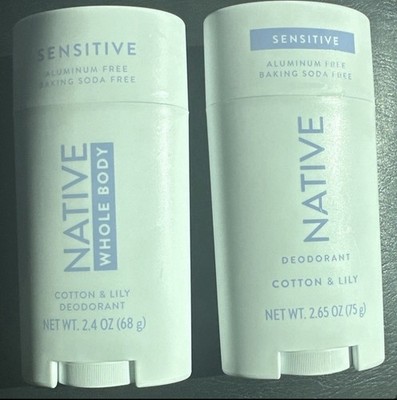 2 PACK - Native Whole Body Deodorant Sensitive Cotton & Lily, 2.4oz