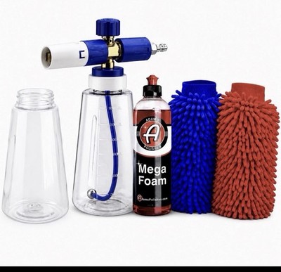 MJJC Like Foam Cannon with 1/4  Quick Connector Adapter and Swivel . BRASS .